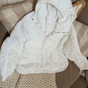 Free People Movement Packable Puffer Pullover White Quilted Jacket size small